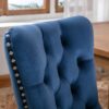 Nikki - Modern, High-End Tufted Solid Wood Contemporary Velvet Upholstered Dining Chair With Wood Legs Nailhead Trim (Set of 2) - Blue - Image 9