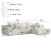 Modern Chenille Upholstered Sectional Sofa Couch Set, Modular L Shaped Sectional Living Room Sofa Set & 6 Pillows, Free Combination - Beige - Image 3