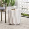 Outdoor Lightweight Concrete Side Table - Antique White - Image 5