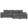 Modern Convertible Sectional Sofa With Storage Chaise Lounges And USB Ports - Dark Gray - Image 17