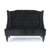Nurturing - Upholstered Loveseat With Wing Back And Diamond Tufting - Black - Image 4