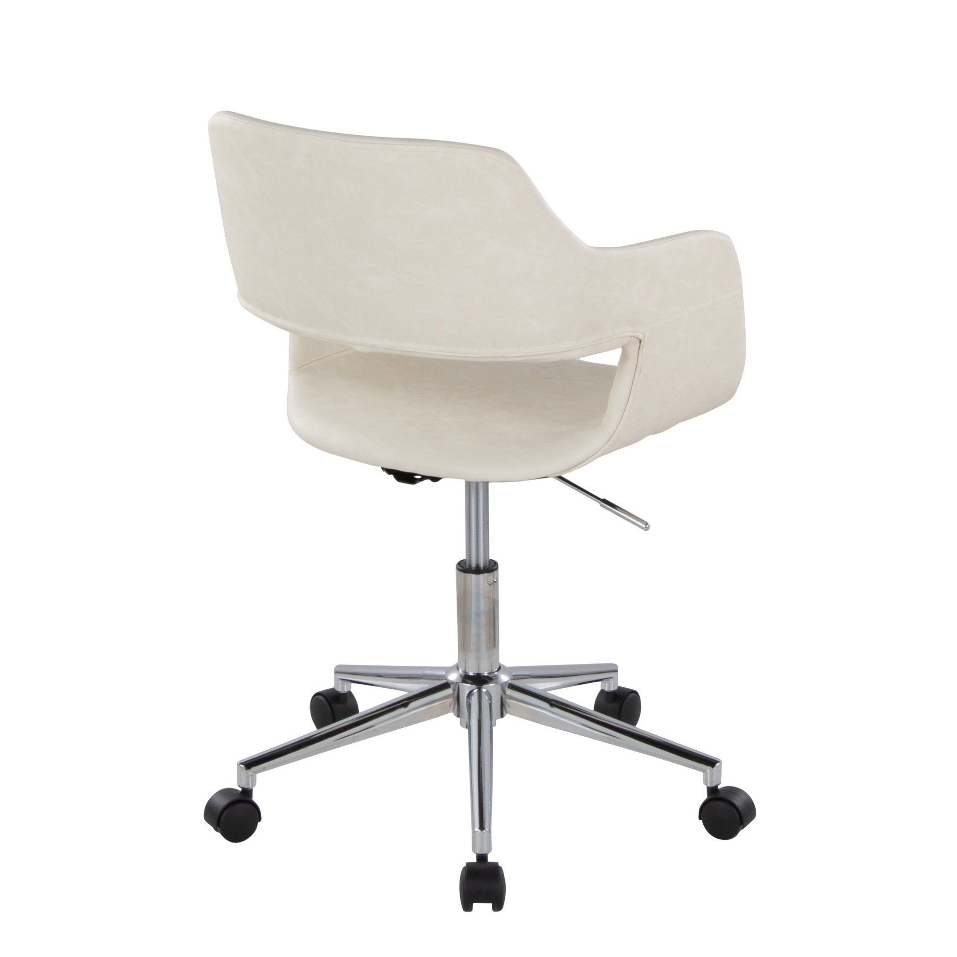 Margarite - Contemporary Task Chair - Chrome / Cream - Image 3