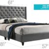 Full Upholstered Bed - Gray - Image 9