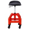 Pneumatic 360 Degree Swivel Stool, Mechanics Rolling Creeper Seat, Heavy Duty Rolling Mechanics Stool, Shop Stool With Casters - Red / Black - Image 11