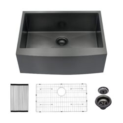Farmhouse Sink 27" Stainless Steel Apron Front Kitchen Sink - Gunmetal Black