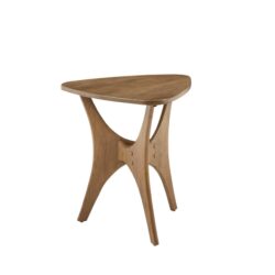 Triangle Wood Side Table With Unique Design - Light Brown