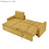 Convertible Sleeper Sofa Bed With Reversible Chaise And Storage - Yellow - Image 3