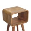 Mini Curved Open Bedside Table - Brown Oak - Image 4
