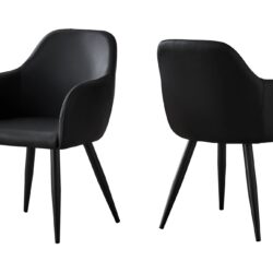 Dining Chair, Side, Upholstered For Dining Room (Set of 2) - Black