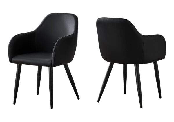 Dining Chair, Side, Upholstered For Dining Room (Set of 2) - Black