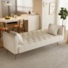 Convertible Double Folding Living Room Sofa Bed - Beige - Image 4