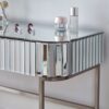 Mirrored Makeup Vanity Table With Stainless Steel Base, Mirrored Console Dressing Table With 2 Drawers, Versatile Desk For Bedroom And Office - Silver - Image 9