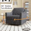 360 Degree Swivel Armchair Cotton Linen Skin - Friendly Fabric Ergonomic Design Brass Nail Decorative Armchair Living Room Chairs Bedroom Chairs Living Room Chairs Black Legs Suitable For Indoor Homes - Dark Gray - Image 5