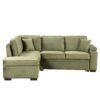 Sleeper Sofa Bed, 2 In 1 Pull Out Sofa Bed L Shape Couch With Storage Ottoman For Living Room, Bedroom Couch And Small Apartment - Green - Image 9