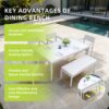 Outdoor Patio Stationary Bench With Sunbrella Fabric Cushion - Grayish - Image 4
