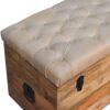 Buffalo - Hide Leather Storage Trunk - Beige / Brown - Image 10