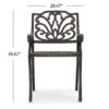 Patio Cast Aluminum Outdoor Dining Chairs (Set of 2) - Bronze - Image 6