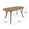 Outdoor Table With Smooth Lines, Slat Top - Teak - Image 3