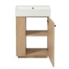 Bathroom Vanity With Sink, 21.6" Freestanding Wood Grain Cabinet With Storage Ideal For Small Bathrooms - Wood - Image 15
