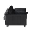 Modern Velvet Sofa, Sofa Pull-Out Bed, Small Love Seat Casual Sofa With Back, With Pillow, Pockets, Living Room Furniture, 3 In 1 Convertible Sleep Sofa Bed - Black - Image 9