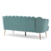 Modern Glam 3 Seater Sofa Velvet With Iron Legs - Turquoise - Image 5
