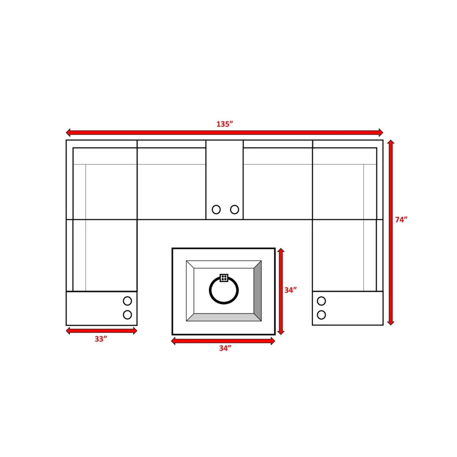 Patio Seating Set With Cushions And Fire Pit - Brown - Image 3