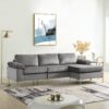 Shannon - Velvet Sectional Sofa With Chaise - Gray - Image 6