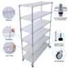 6 Tier 6000Lbs Capacity Nsf Metal Shelf Wire Shelving Unit, Heavy Duty Adjustable Storage Rack With Wheels & Shelf Liners For Commercial Grade Utility Steel Storage Rack - Chrome - Image 2