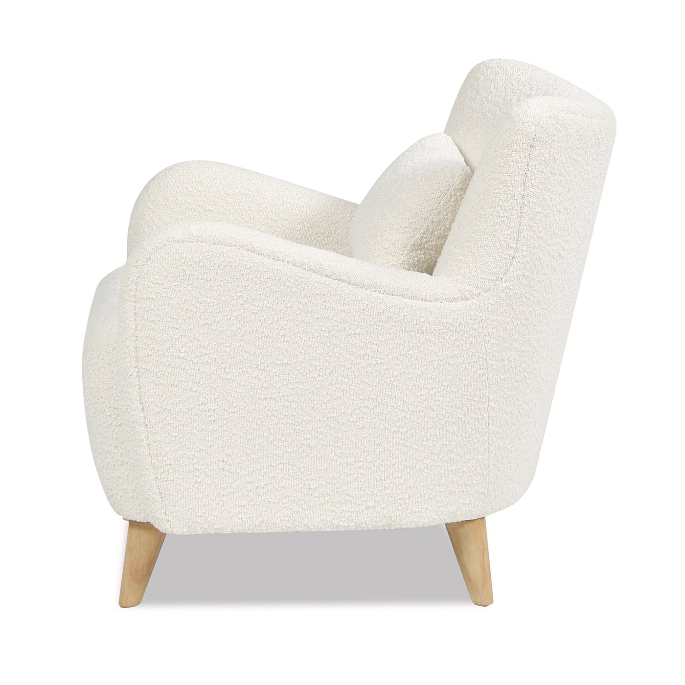 Lune - Curved Arm Accent Chair With Lumbar Pillow - Ivory White - Image 2