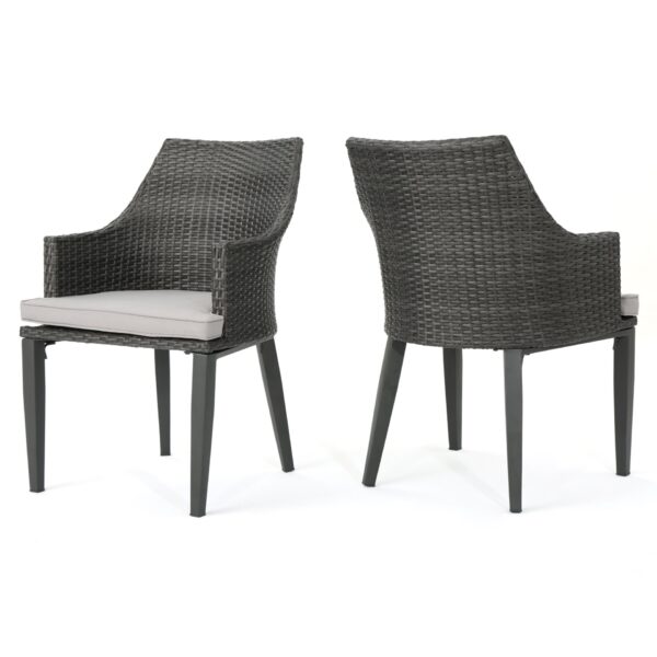 Hillhurst - Outdoor Chair, Comfortable Rattan With Weather Resistant Cushion (Set of 2) - Gray