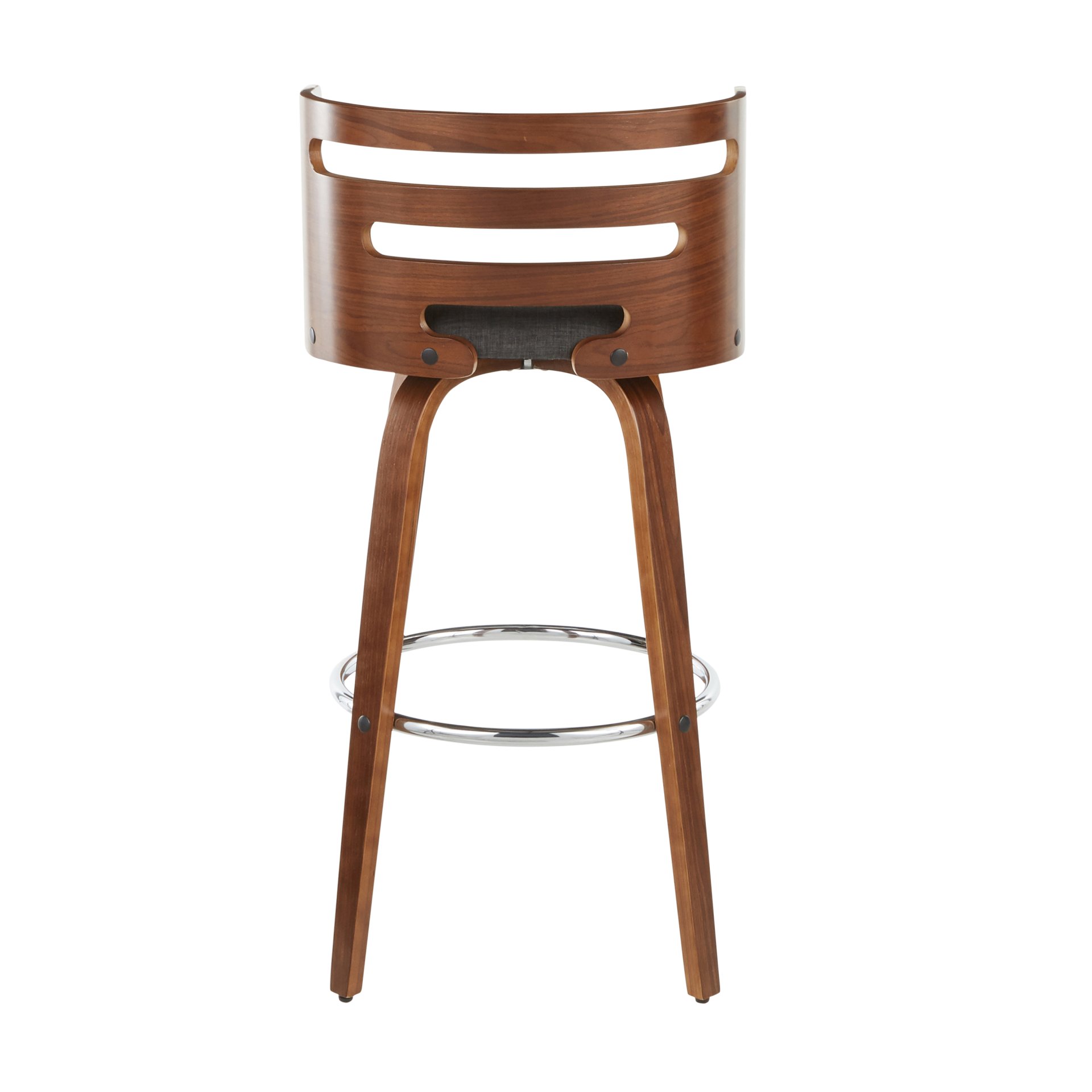 Cosini - Mid-Century Modern Barstool With Swivel (Set of 2) - Walnut / Charcoal - Image 5