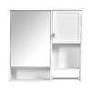 Modern Wall Mounted Bathroom Medicine Cabinet, Bathroom Wall Storage Cabinet With Mirror, Over The Toilet Space Saver Cabinet With Towels Bar - White - Image 12
