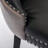 Nikki - Modern, High-End Tufted Solid Wood Contemporary And Velvet Upholstered Dining Chair With Wood Legs Nailhead Trim (Set of 2) - Black / Gray - Image 12