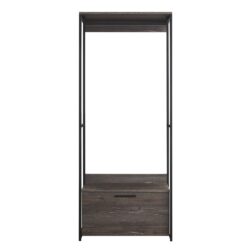 Monica - Wood And Metal Walk In Closet With 1 Drawer And Construction - Gray