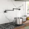 Modern Design Wall Mount Pot Filler Faucet With Dual Handles - Matte Black - Image 4