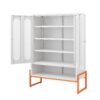 Modern Minimalist Double Door Shoe Cabinet With Adjustable Mesh Doors - White - Image 8