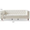 Evelyn - Mid-Century Modern Boucle Luxury Chesterfield Sofa - Ivory White / White - Image 3