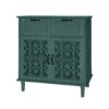 2 Door 2 Drawer Cabinet, American Furniture, Suitable For Bedroom, Living Room, Study - Dark Green - Image 10