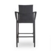 Outdoor Wicker Barstools Faux Rattan Iron Frame (Set of 2) - Gray - Image 4