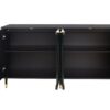 Accent Cabinet Lacquered Wooden Cabinet With 4 Glass Doors Sideboard Buffet Server Cabinet Storage Cabinet, For Living Room, Entryway, Hallway, Office, Kitchen And Dining Room - Black - Image 11