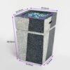 20" Propane Gas Fire Pit Table, 50000 Btu Square Concrete Fire Pit For Outside Patio Deck Garden Backyard - Light Gray Blue - Image 6