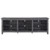 Modern Transitional 3 Shelf Open Storage 70" TV Stand For 80" TVs - Charcoal - Image 3