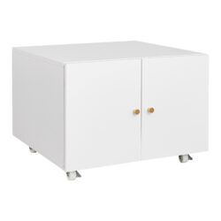 Office Furniture Copier Cabinet 2 Door Steel Copier Stand Mobile Pedestal File Printer Stand - White