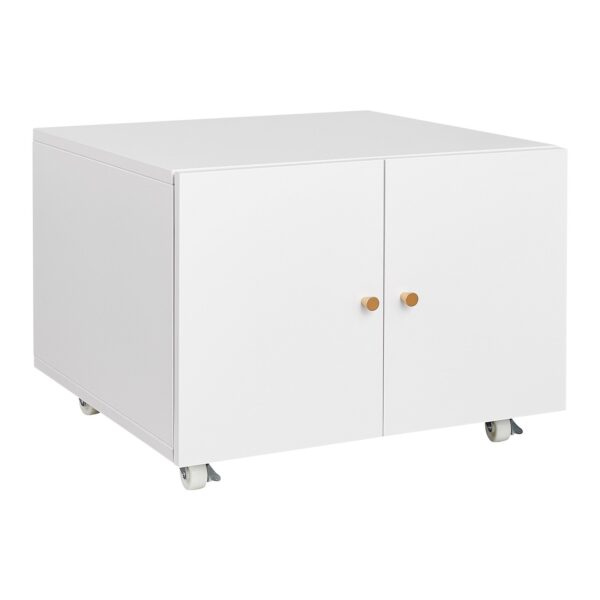 Office Furniture Copier Cabinet 2 Door Steel Copier Stand Mobile Pedestal File Printer Stand - White