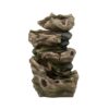 Decorative 5 Tier Wood Rock Inspired Water Fountain With Lights And Pump - Brown - Image 2