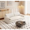 Queen Pull Out Sofa Bed, 3 In 1 Convertible Sleeper Sofa With Side Storage For Living Room - Beige - Image 5