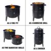 Portable Charcoal Smoker Grill For Outdoor Cooking - Black - Image 2