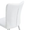 Modern Minimalist Dining Chairs Office Chairs (Set of 2) - White / Silver - Image 10