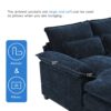 Modern U-Shaped Sectional Sofa With Waist Pillows, 6 Seat Upholstered Symmetrical Sofa Furniture, Sleeper Sofa Couch With Chaise Lounge - Blue - Image 17