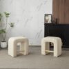 Boucle Stool (Set of 2), Dining Chairs For Home Kitchen Island - Cream - Image 4